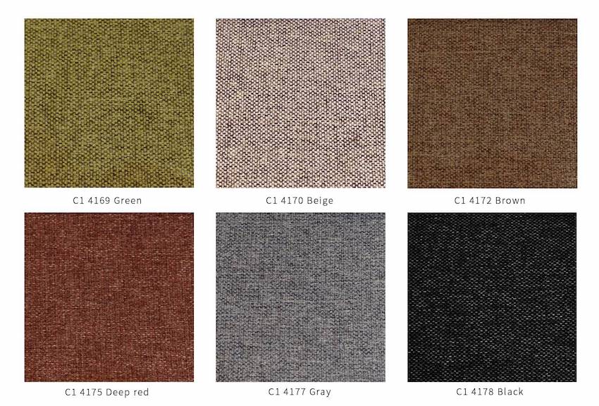 沙發布料共6色(抹茶、淺灰、棕色、酒紅、深灰、黑)